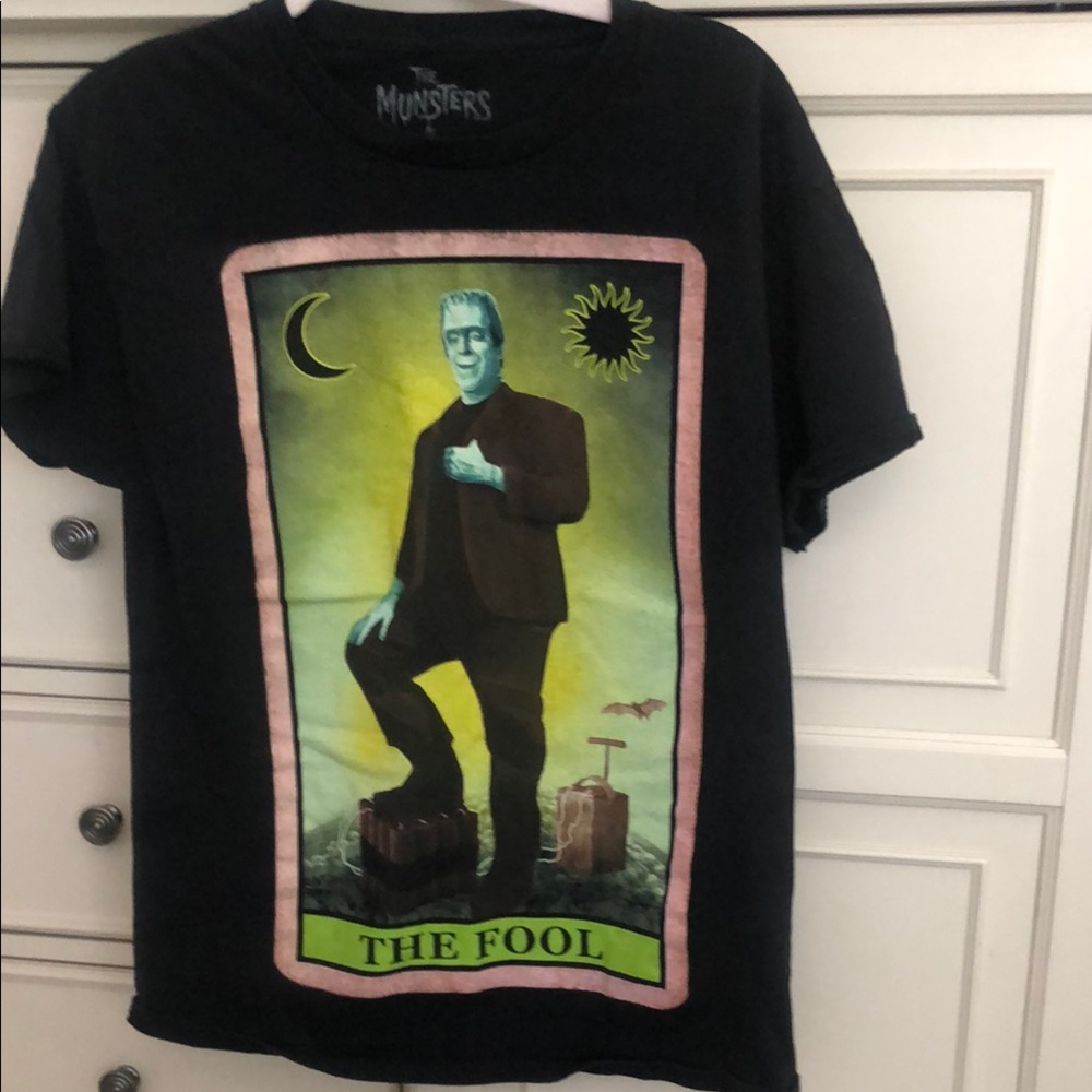 The Munsters 'The Fool' Graphic Tee - Black with Green Print
